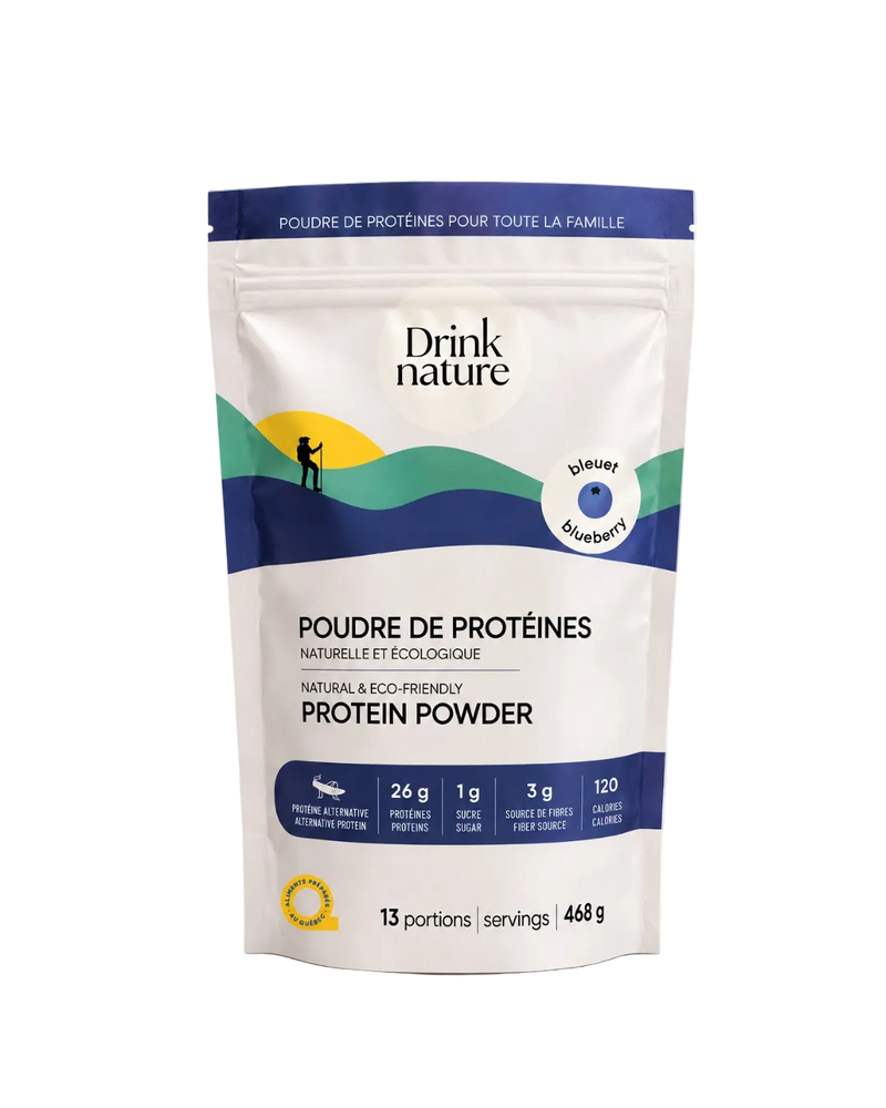 Poudre de protéines aux bleuets