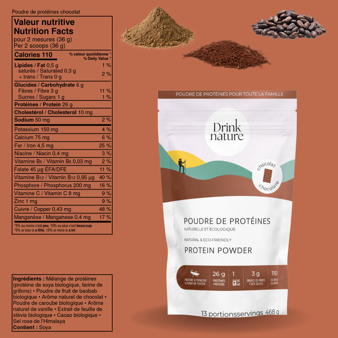 Poudre de protéines au chocolat