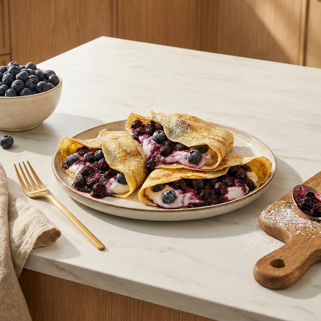Crêpes protéinées aux bleuets