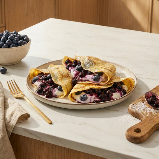 Crêpes protéinées aux bleuets