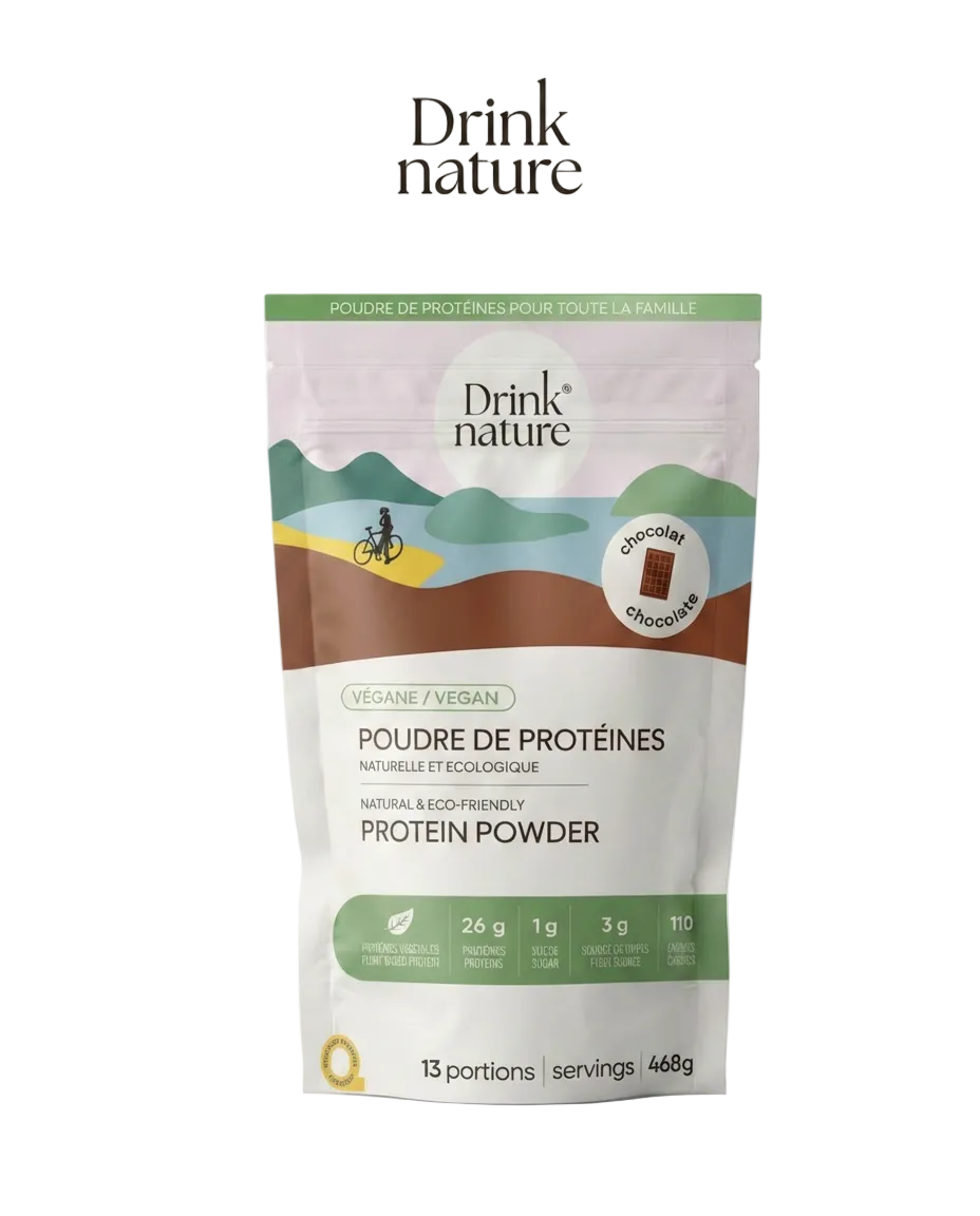 Poudre de protéines au chocolat végane