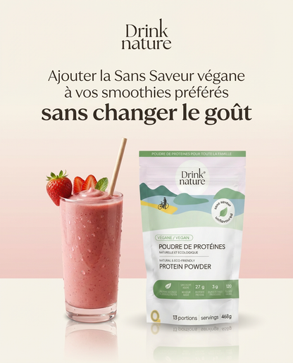 Poudre de protéines sans saveur végane