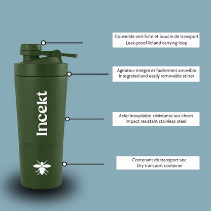 Water bottle (shaker) with refill container 