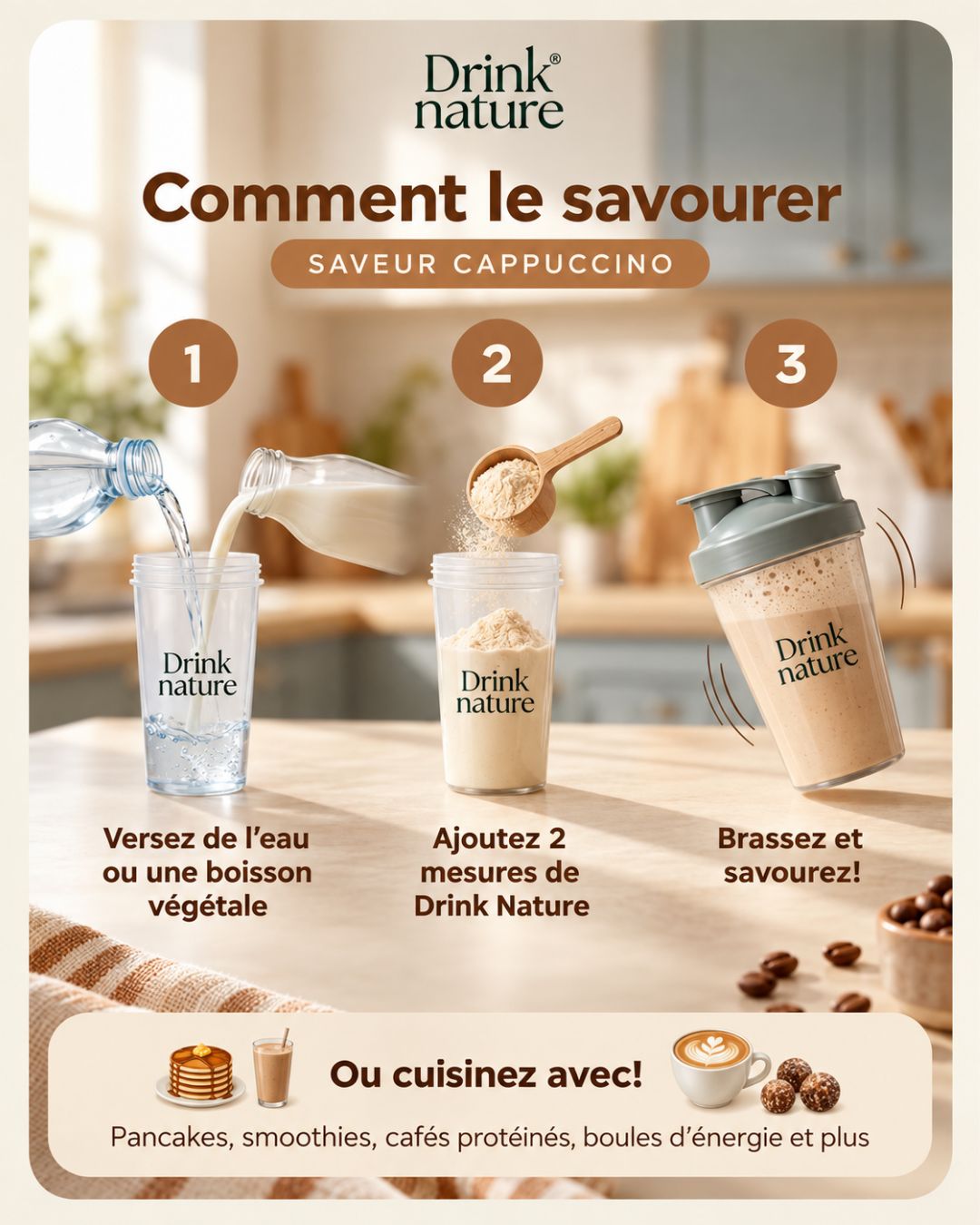 Poudre de protéines Cappuccino