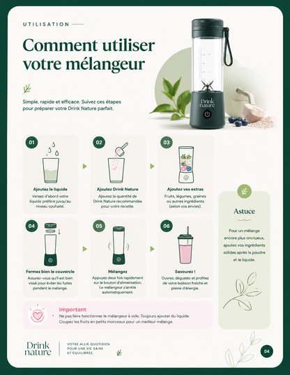 Coffret Énergie Drink Nature — 3 protéines au choix + accessoires | 30 % de rabais