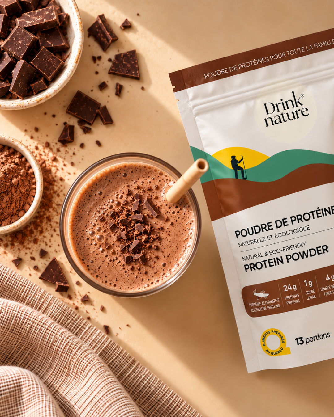 Poudre de protéines au chocolat