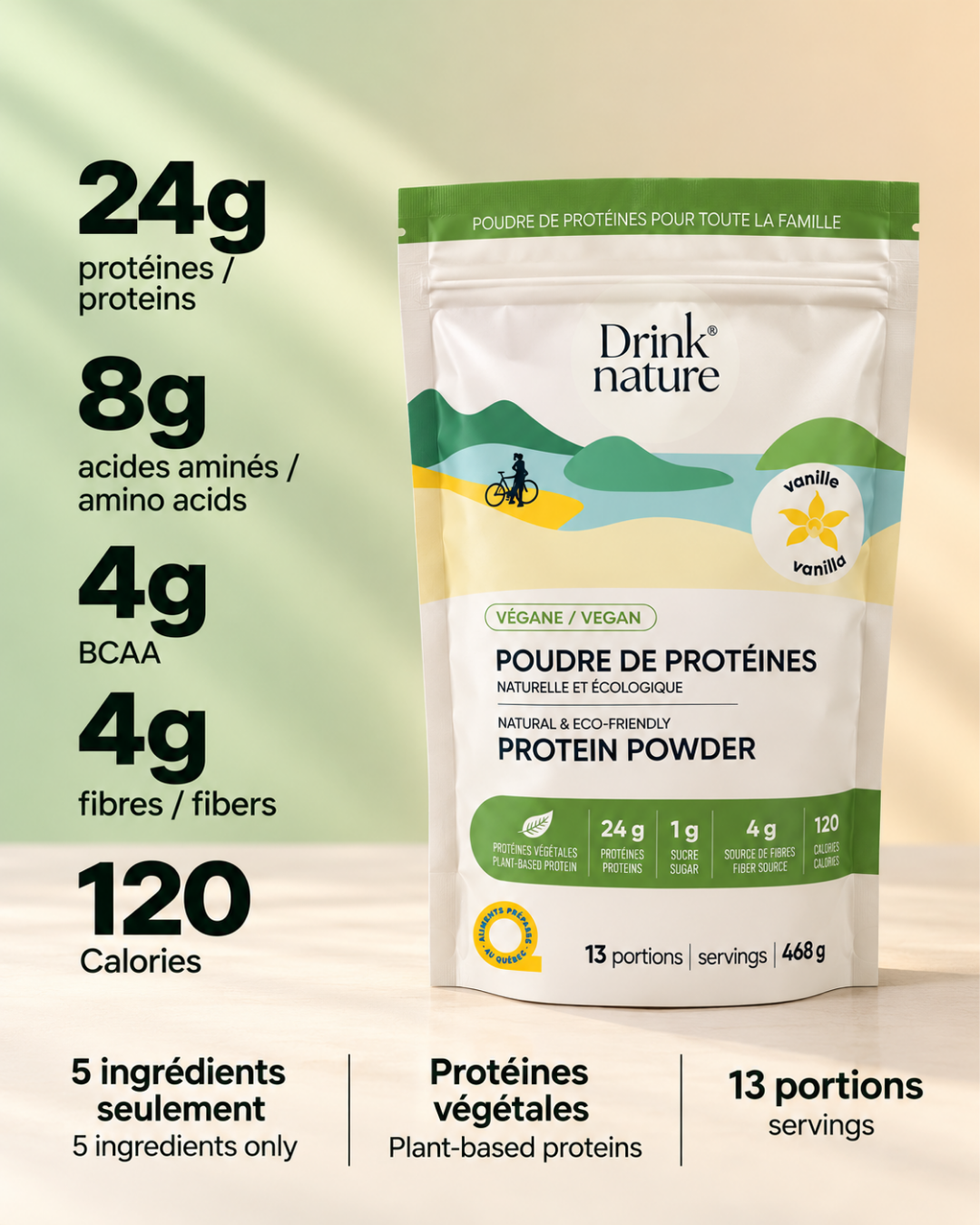 Vegan vanilla protein powder