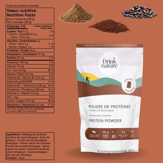 Poudre de protéines au chocolat