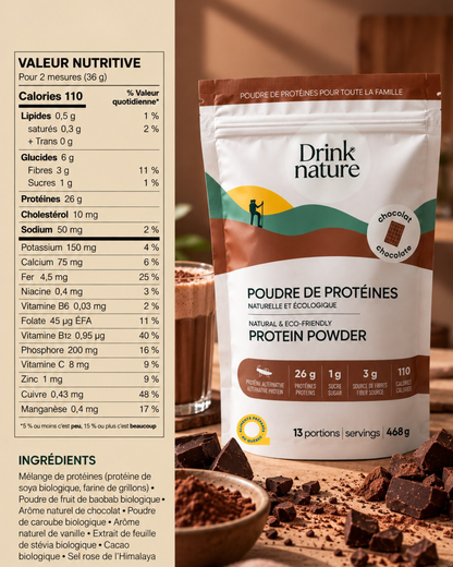 Poudre de protéines au chocolat