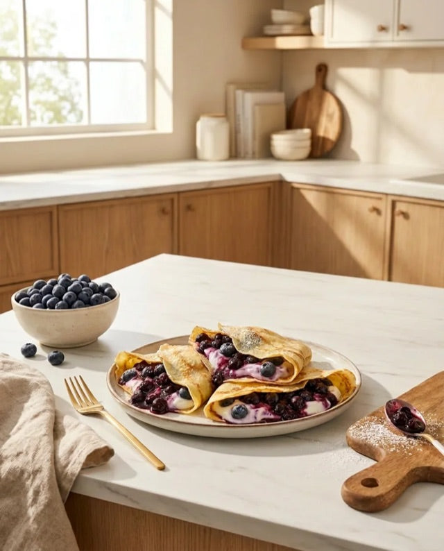 Crêpes protéinées aux bleuets